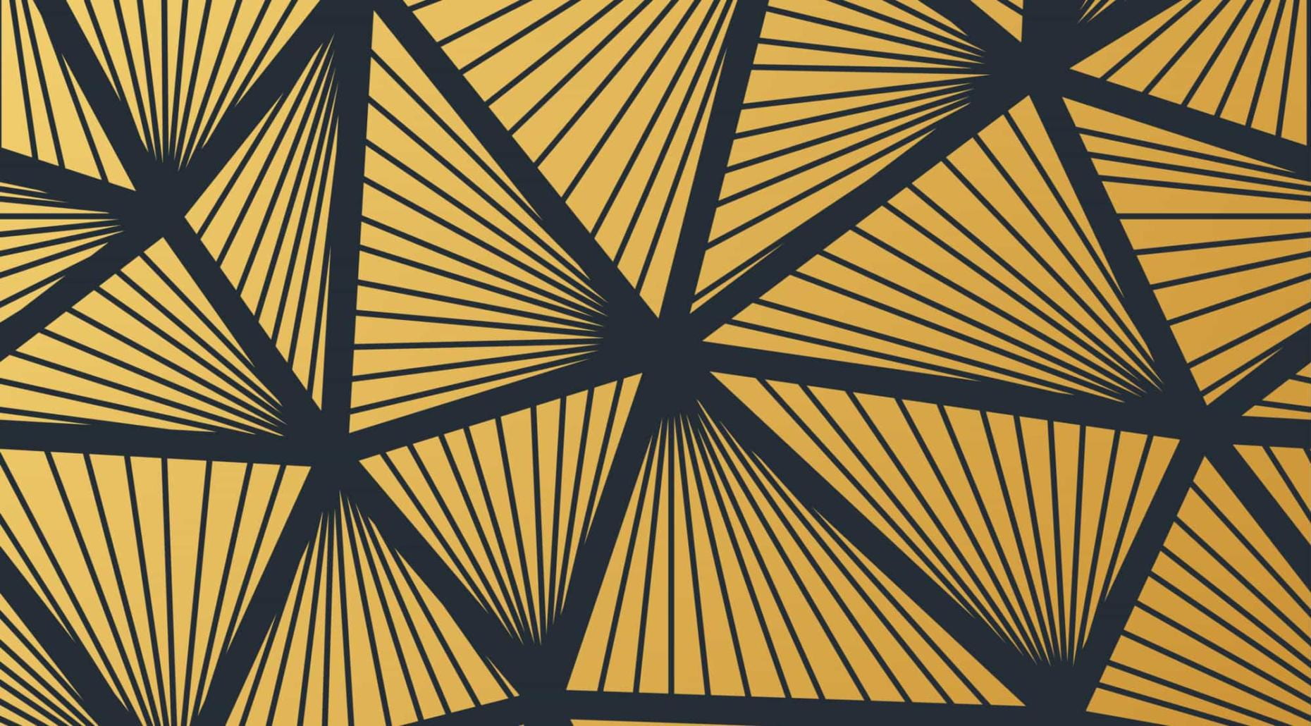 Graphic golden triangles.